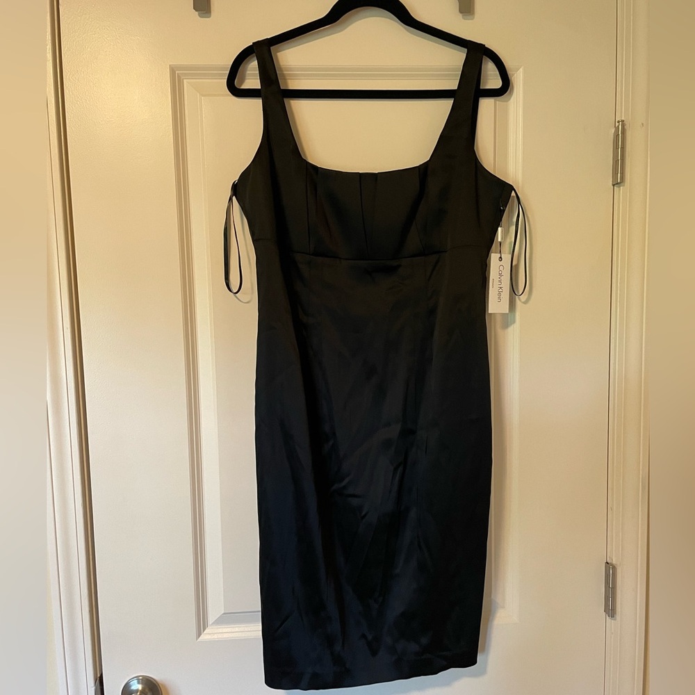 Calvin Klein Satin Square Neck Dress